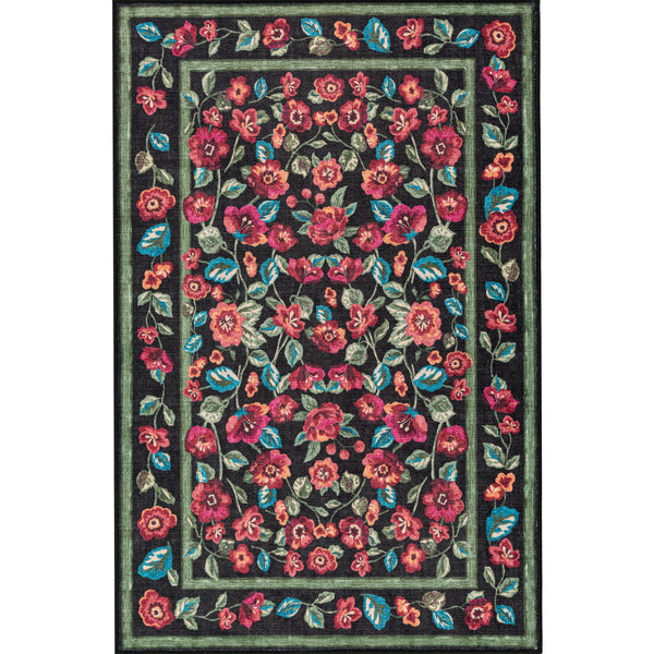 Area Rugs for Living Room Bedroom Kitchen Non Slip Washable Vintage Oriental Flower Print Dorm Office Dining Room Throw Rugs